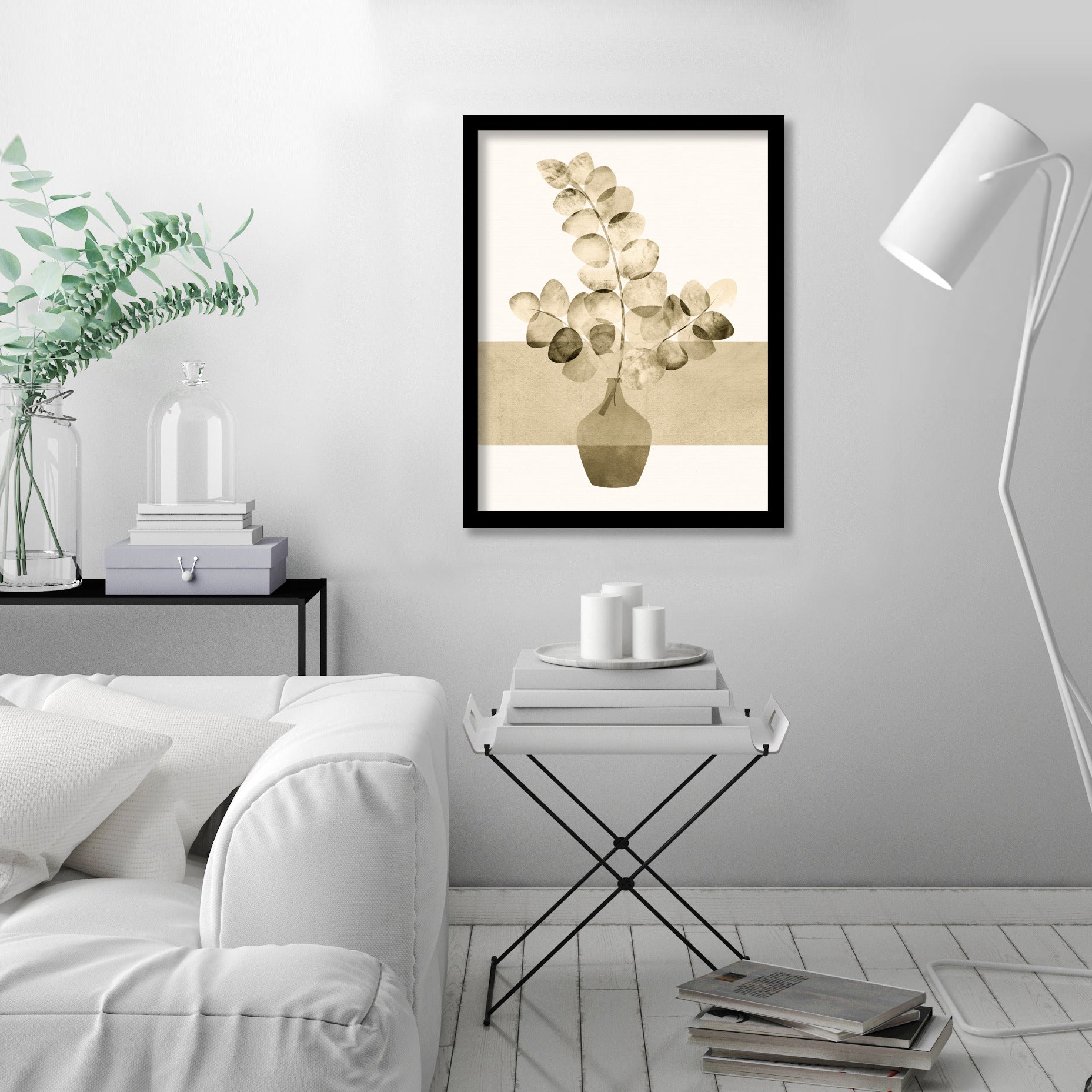 Eucalyptus And Sunshine Neutral by Modern Tropical - Canvas, Poster or Framed Print