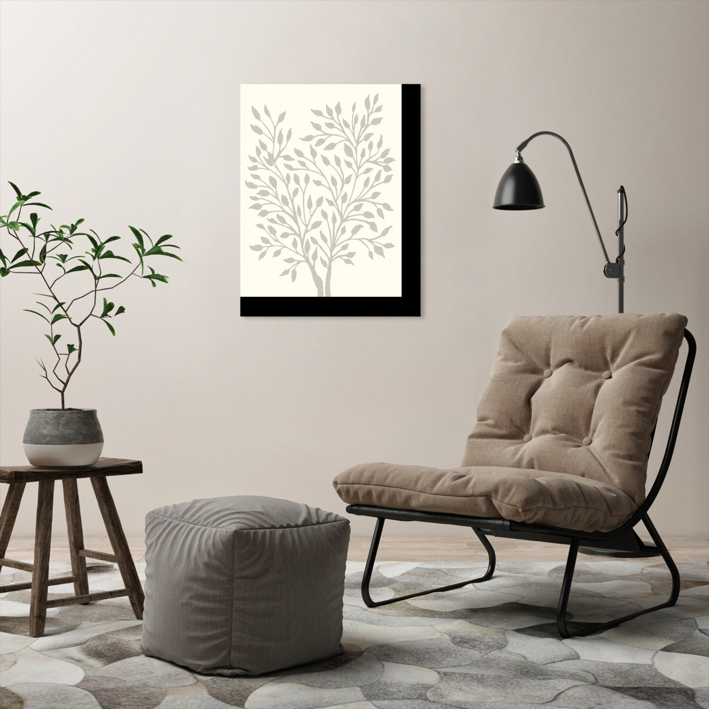 Neutral Ficus 2 by Modern Tropical - Canvas, Poster or Framed Print