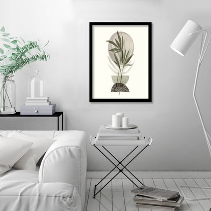 Retro Sunset Garden Neutral by Modern Tropical - Canvas, Poster or Framed Print