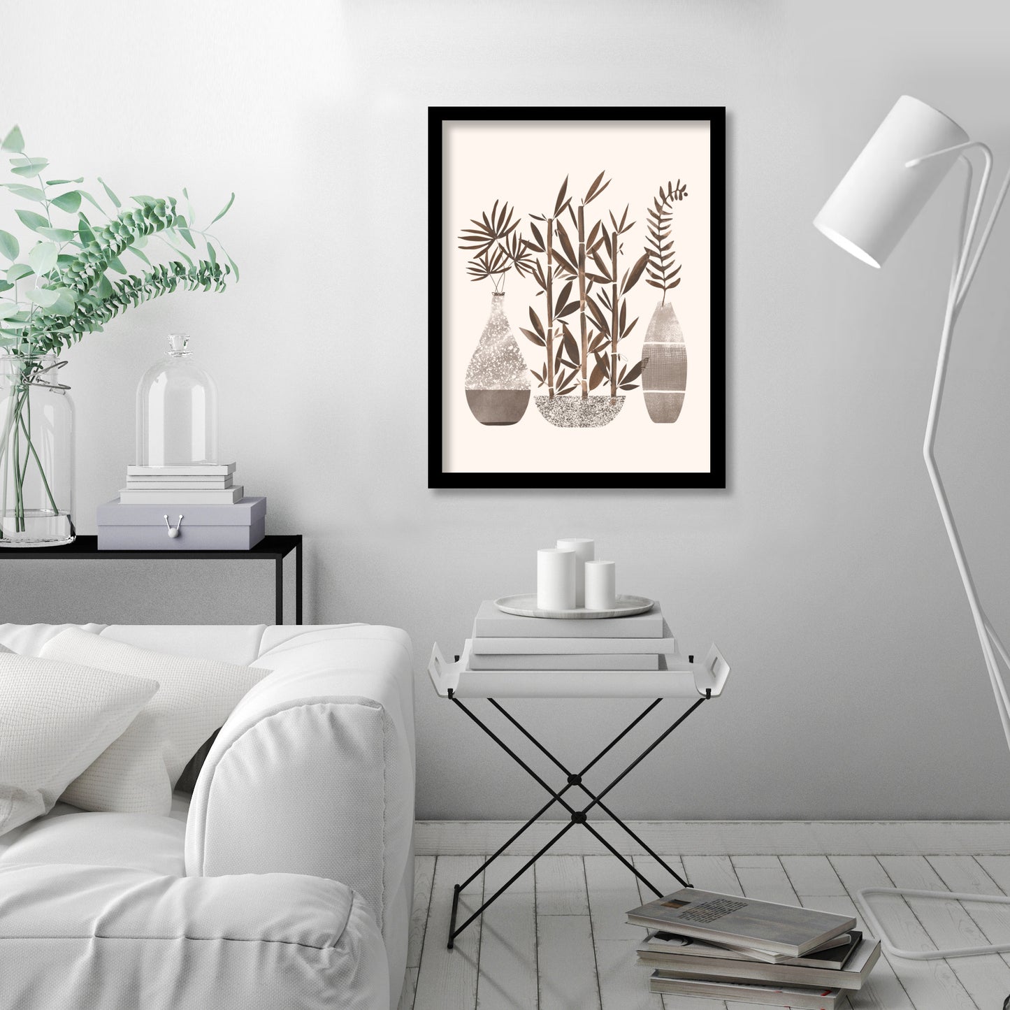 Neutral Flora Trio  by Modern Tropical - Canvas, Poster or Framed Print
