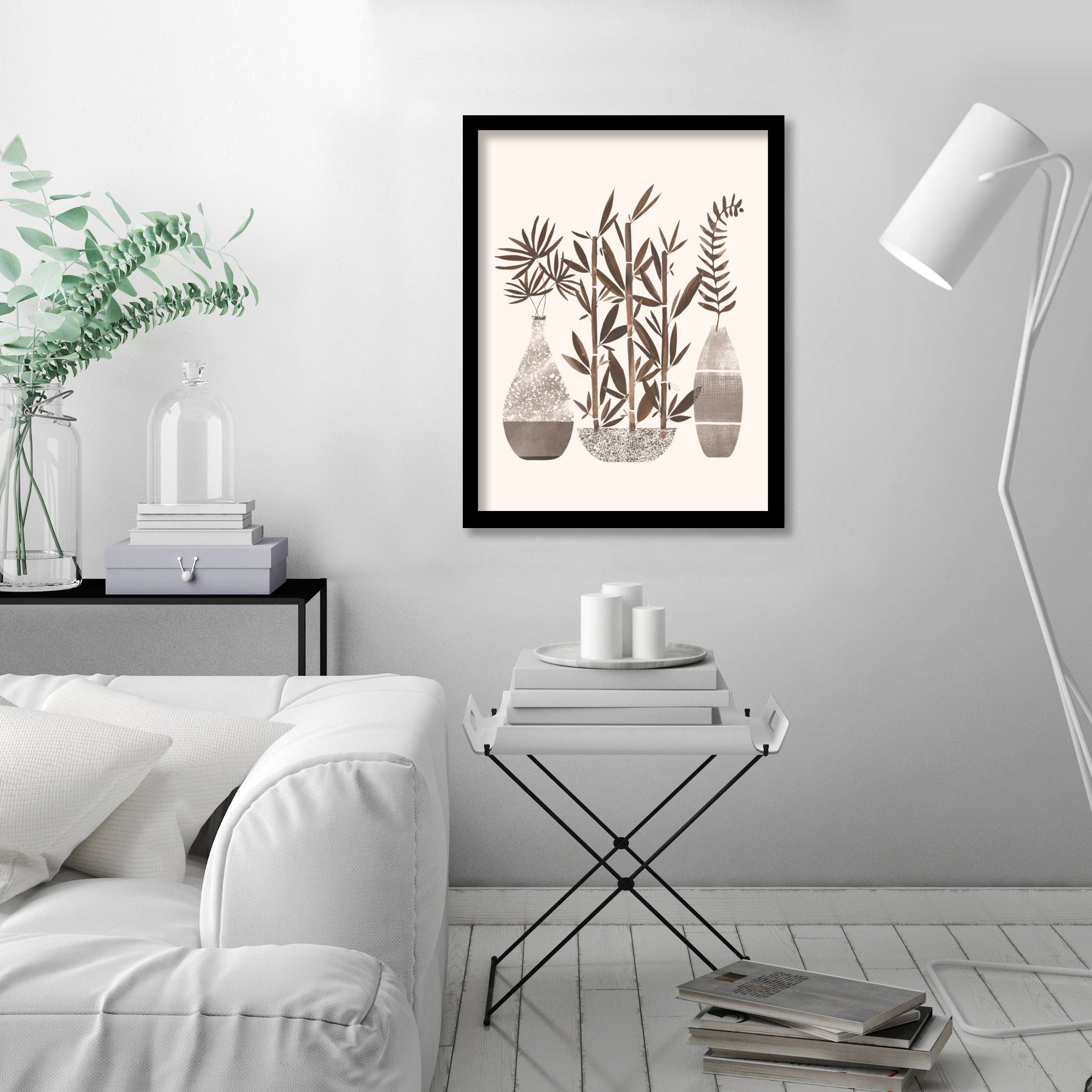 Neutral Flora Trio  by Modern Tropical - Canvas, Poster or Framed Print