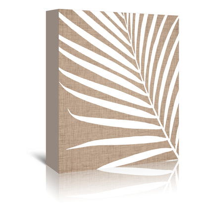 Neutral Palm Leaf  by Modern Tropical - Canvas, Poster or Framed Print