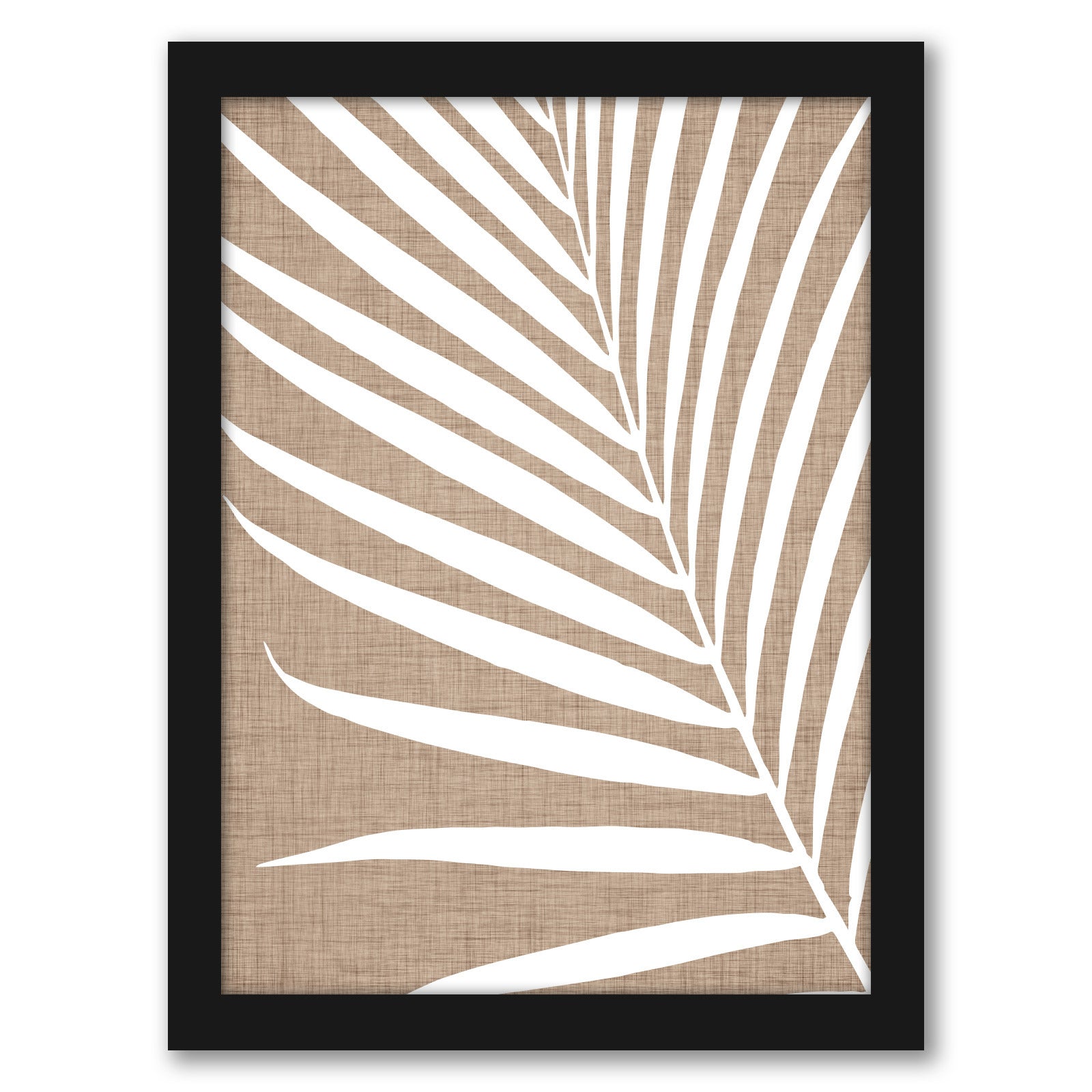Neutral Palm Leaf  by Modern Tropical - Canvas, Poster or Framed Print