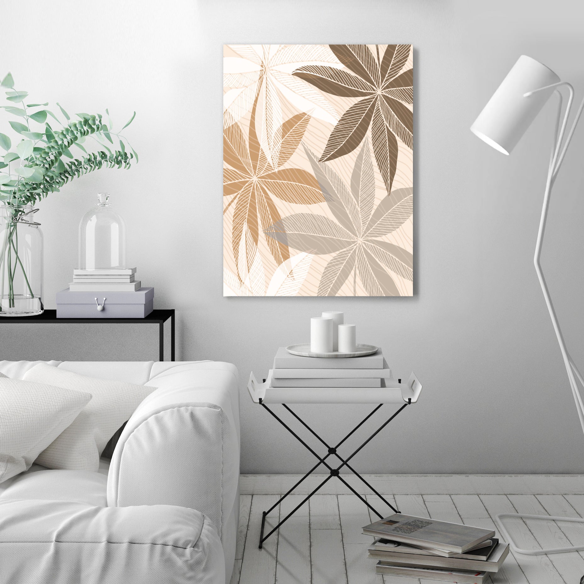 Neutral Tropical Floral  by Modern Tropical - Canvas, Poster or Framed Print