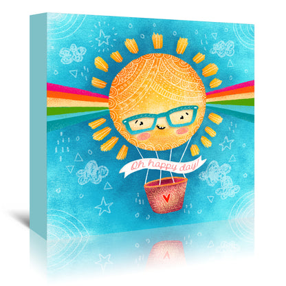 Oh Happy Day Sun by Emiko Rainbow - Wrapped Canvas, 16" X 16"