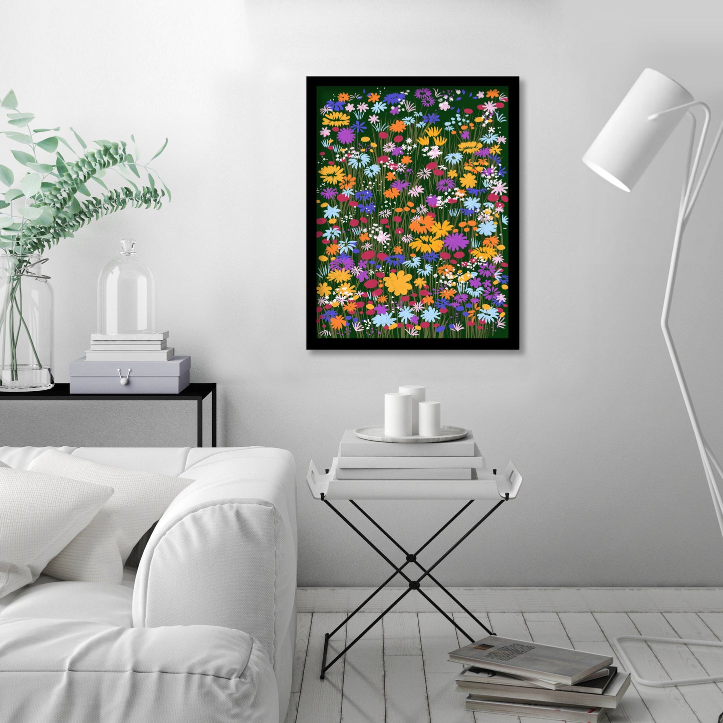 Flowers All The Way by Lunette By Parul - Canvas, Poster or Framed Print