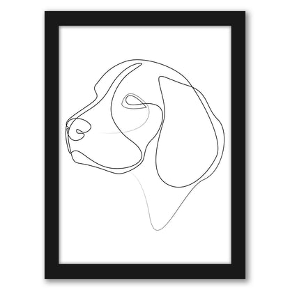 Beagle One Line by Addillum - Canvas, Poster or Framed Print