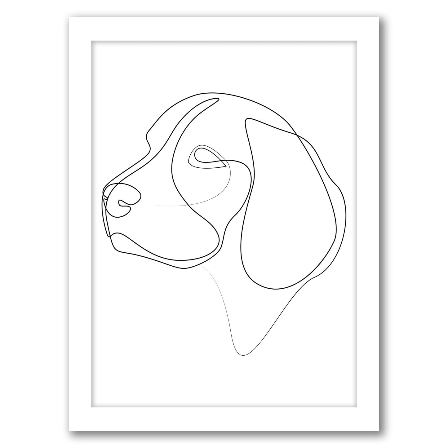 Beagle One Line by Addillum - Canvas, Poster or Framed Print