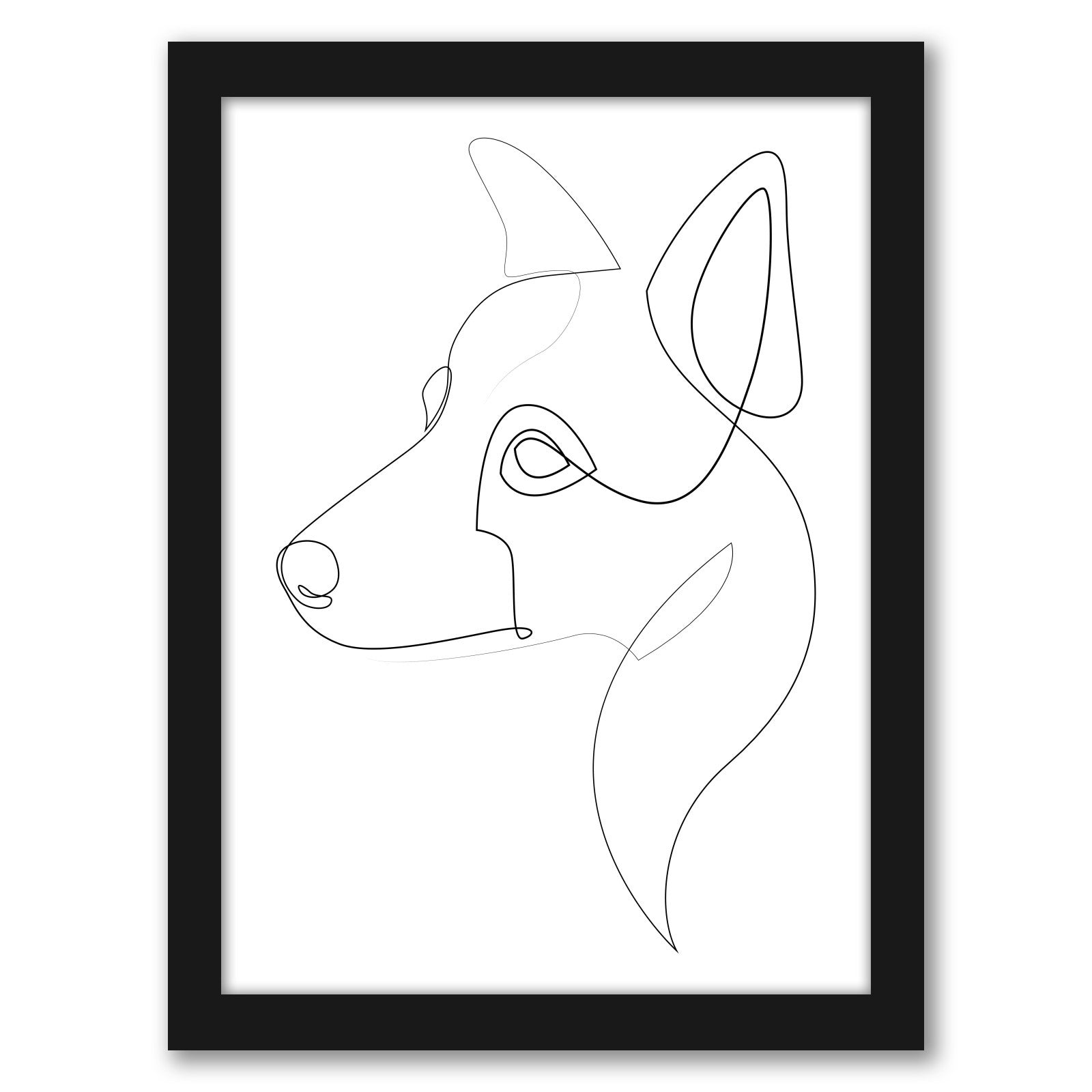 Border Collie One Line by Addillum - Canvas, Poster or Framed Print
