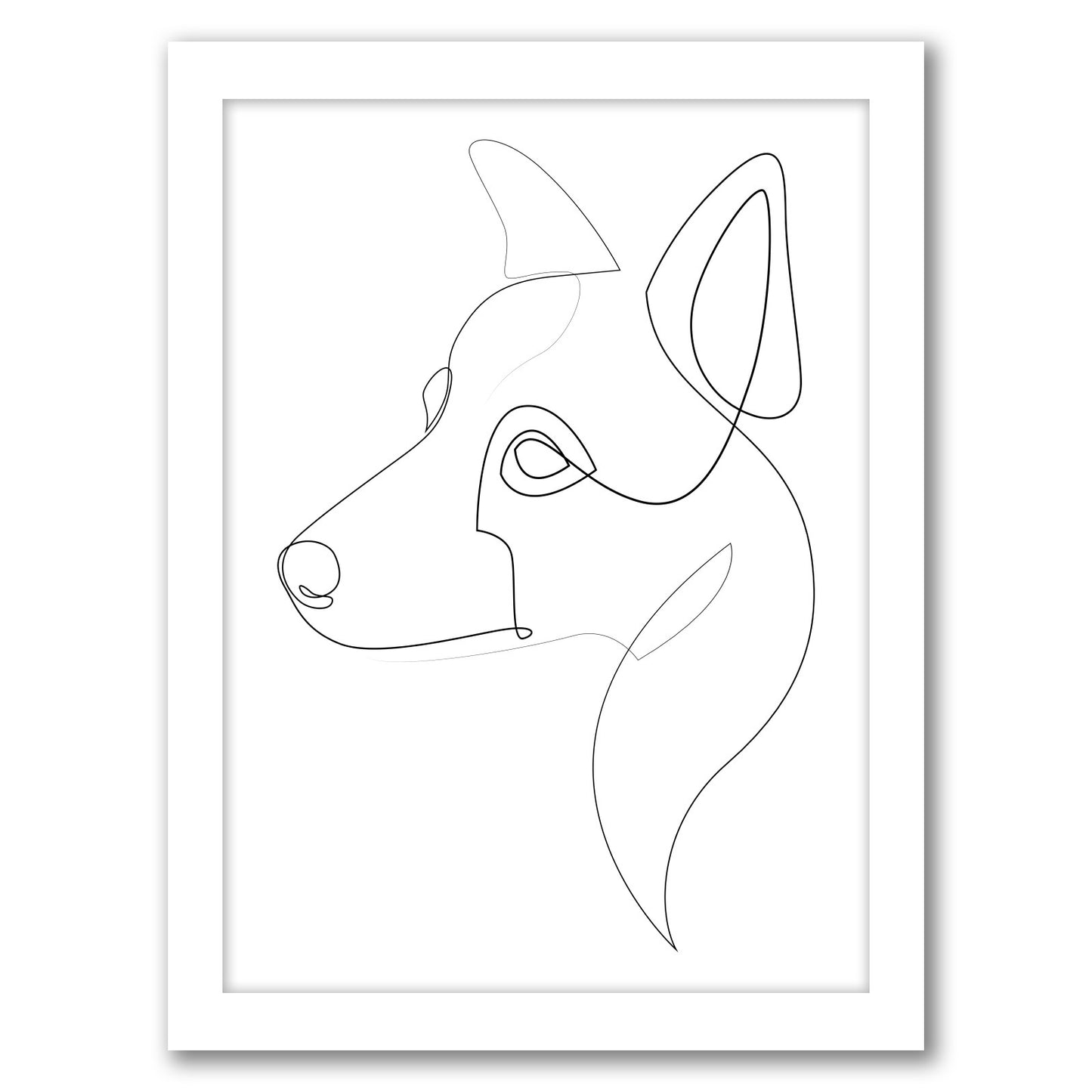 Border Collie One Line by Addillum - Canvas, Poster or Framed Print