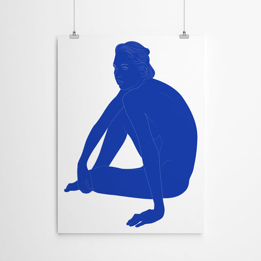 E14 Blue Nude by Addillum - Canvas, Poster or Framed Print