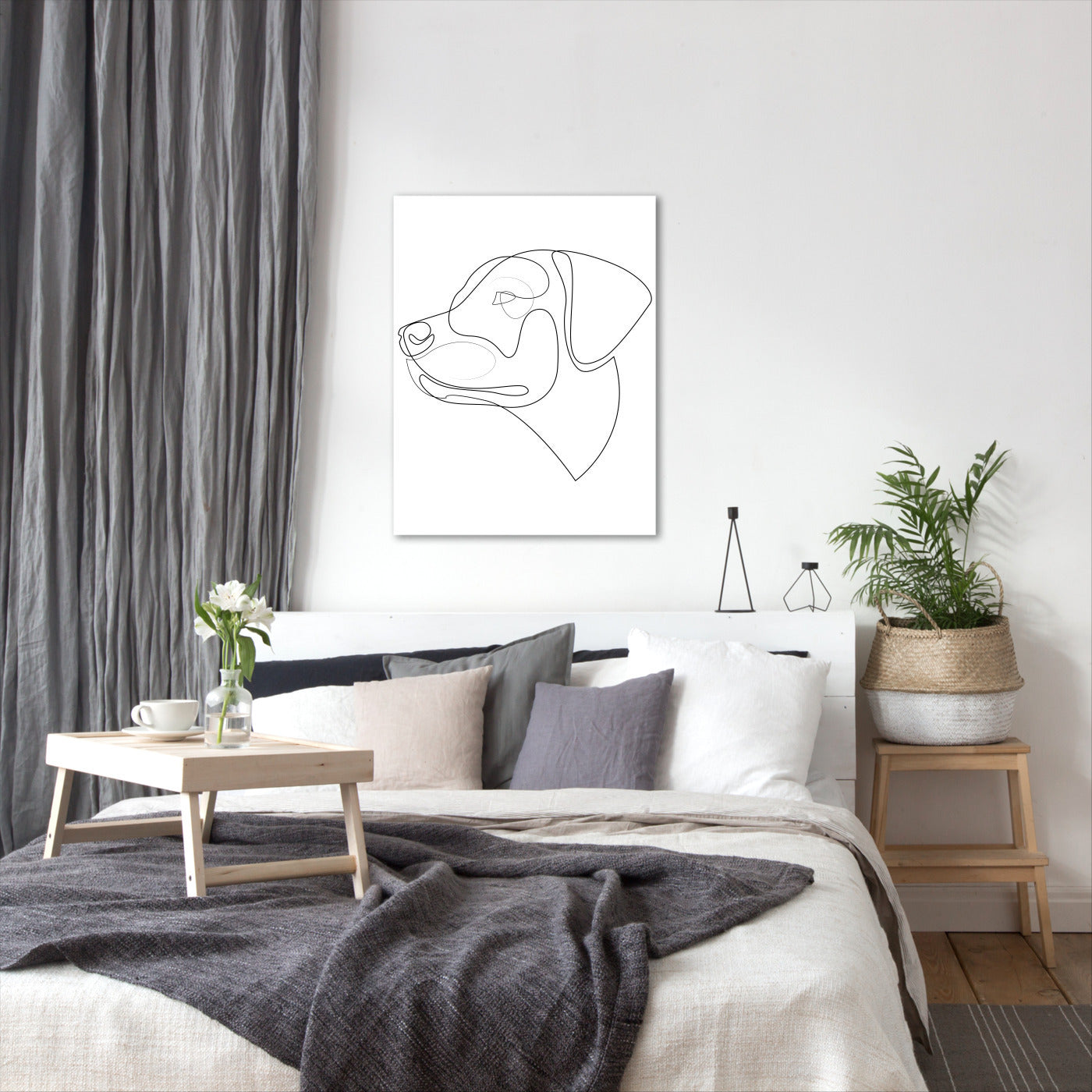 Labrador Retriever One Line by Addillum - Canvas, Poster or Framed Print