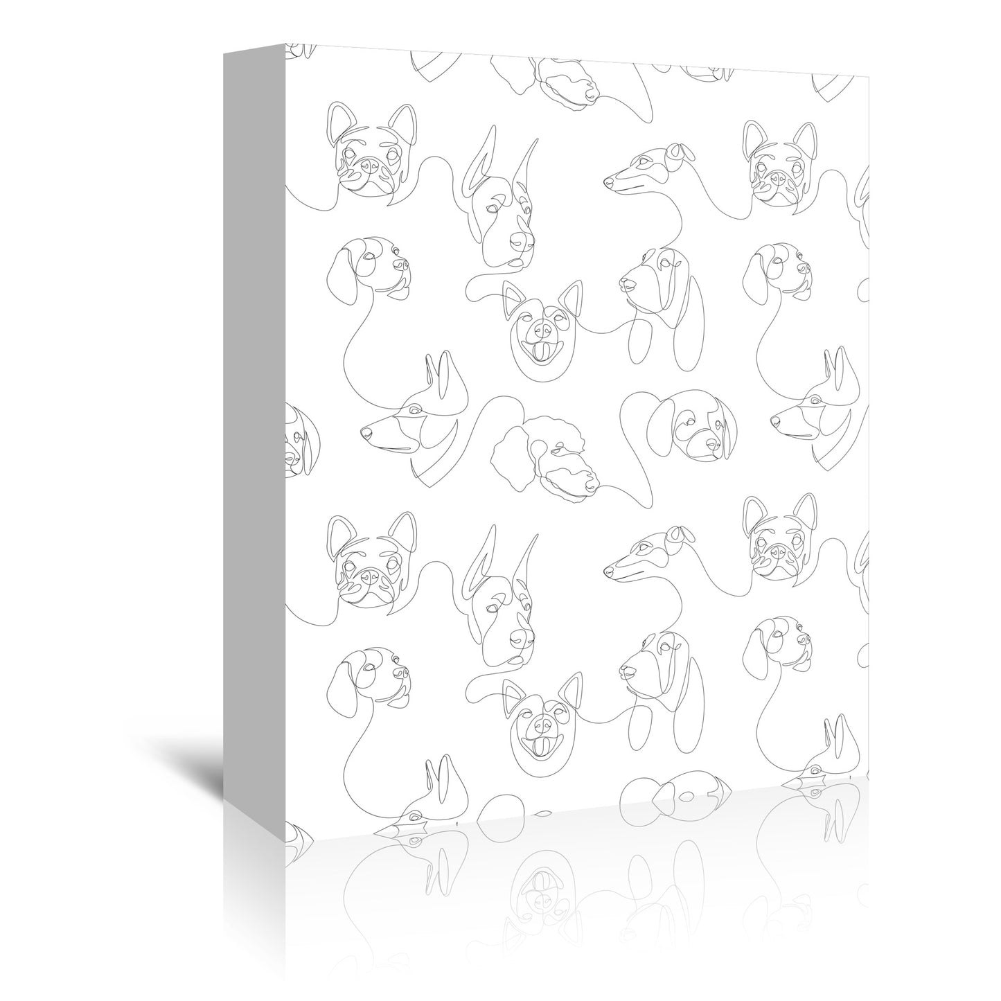 Linear Dog Pattern by Addillum - Canvas, Poster or Framed Print
