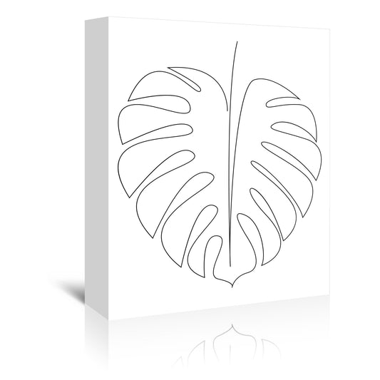 One Line Monstera by Addillum - Canvas, Poster or Framed Print