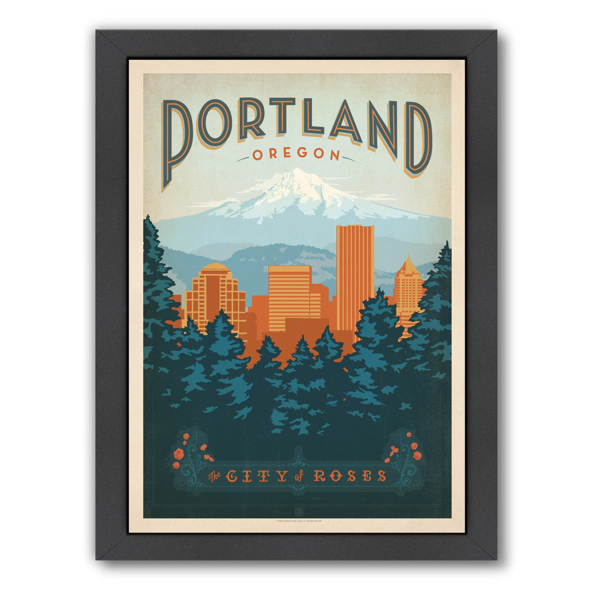Portland Oregon by Anderson Design Group Framed Print - Americanflat