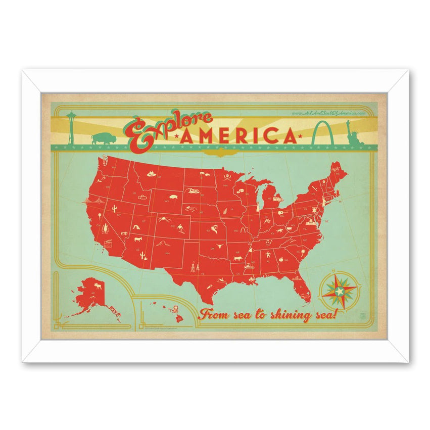 Explore America by Anderson Design Group Framed Print - Americanflat