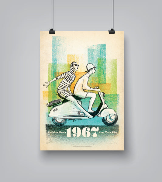 1967 Scooter Girls by Anderson Design Group - Art Print