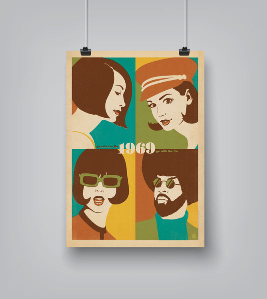 1969 Go With The Flo Fro by Anderson Design Group - Art Print