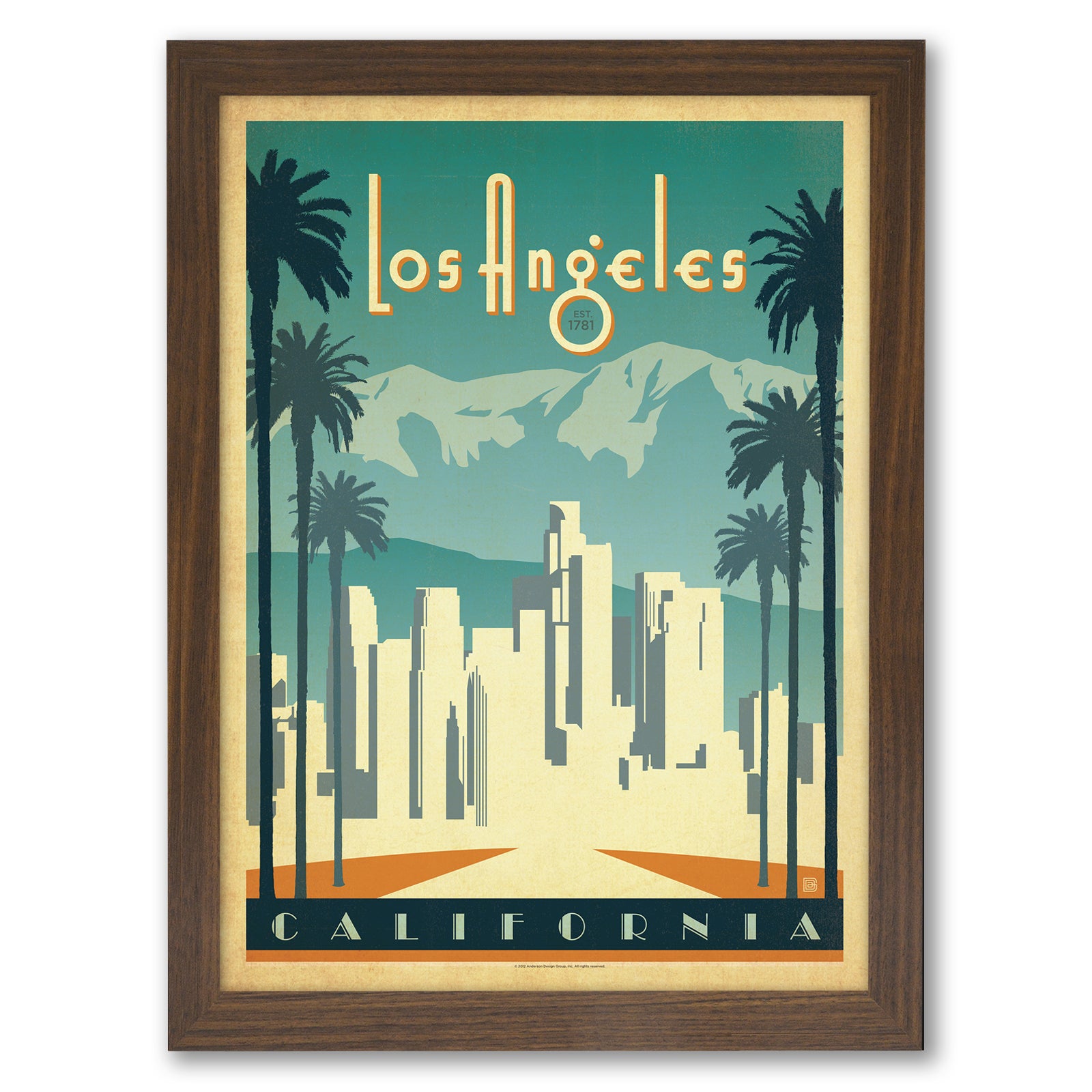 Los Angeles by Anderson Design Group Framed Print - Americanflat