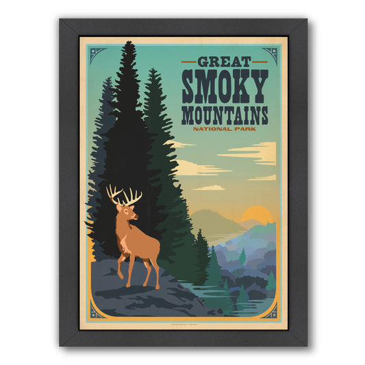 Great Smoky Mountains Green by Anderson Design Group Framed Print - Americanflat