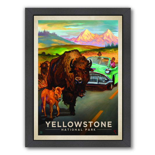 KC National Park Yellowstone Bison by Anderson Design Group Framed Print - Americanflat