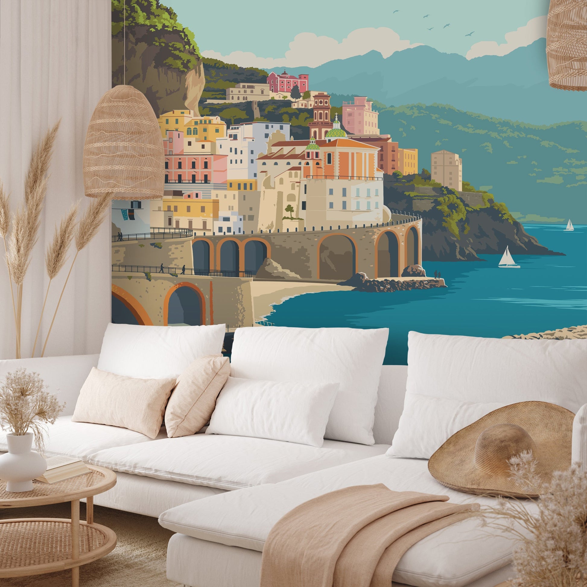 Peel & Stick Wall Mural - Amalfi Coast Italy By Anderson Design Group