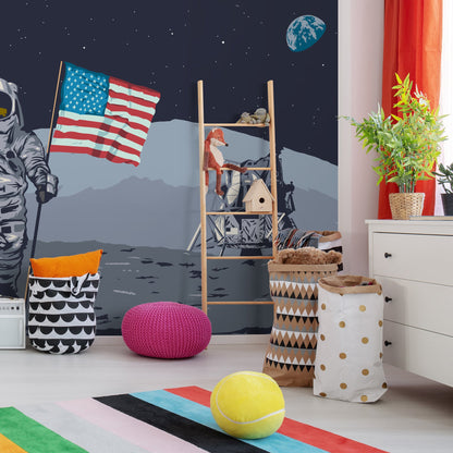 Peel & Stick Wall Mural - Man On The Moon By Anderson Design Group