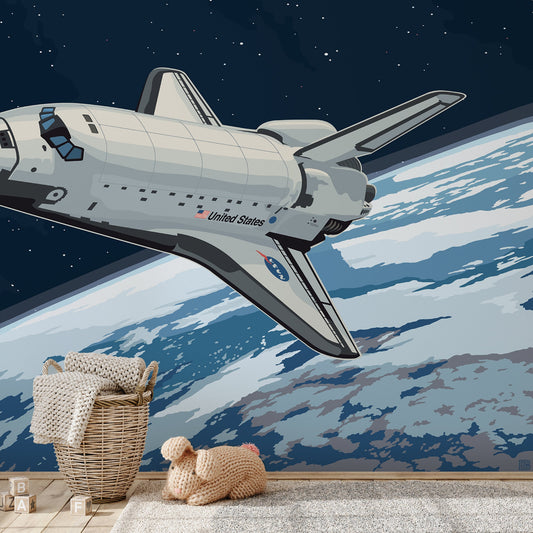 Peel & Stick Wall Mural - Shuttle in Space By Anderson Design Group