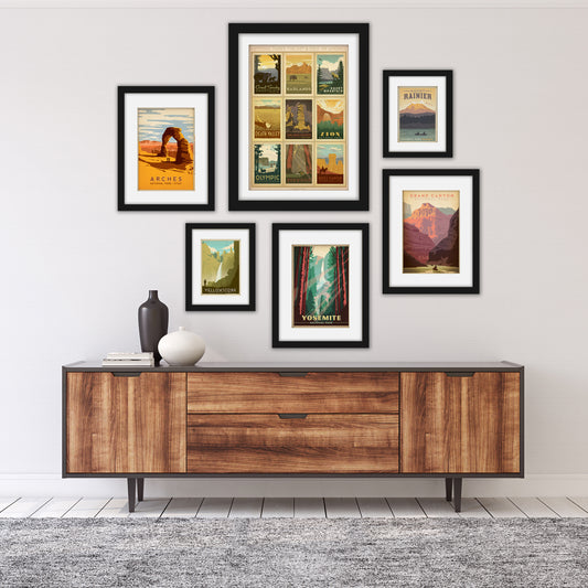 U.S. National Parks - 6 Piece Framed Gallery Wall Set - Americanflat