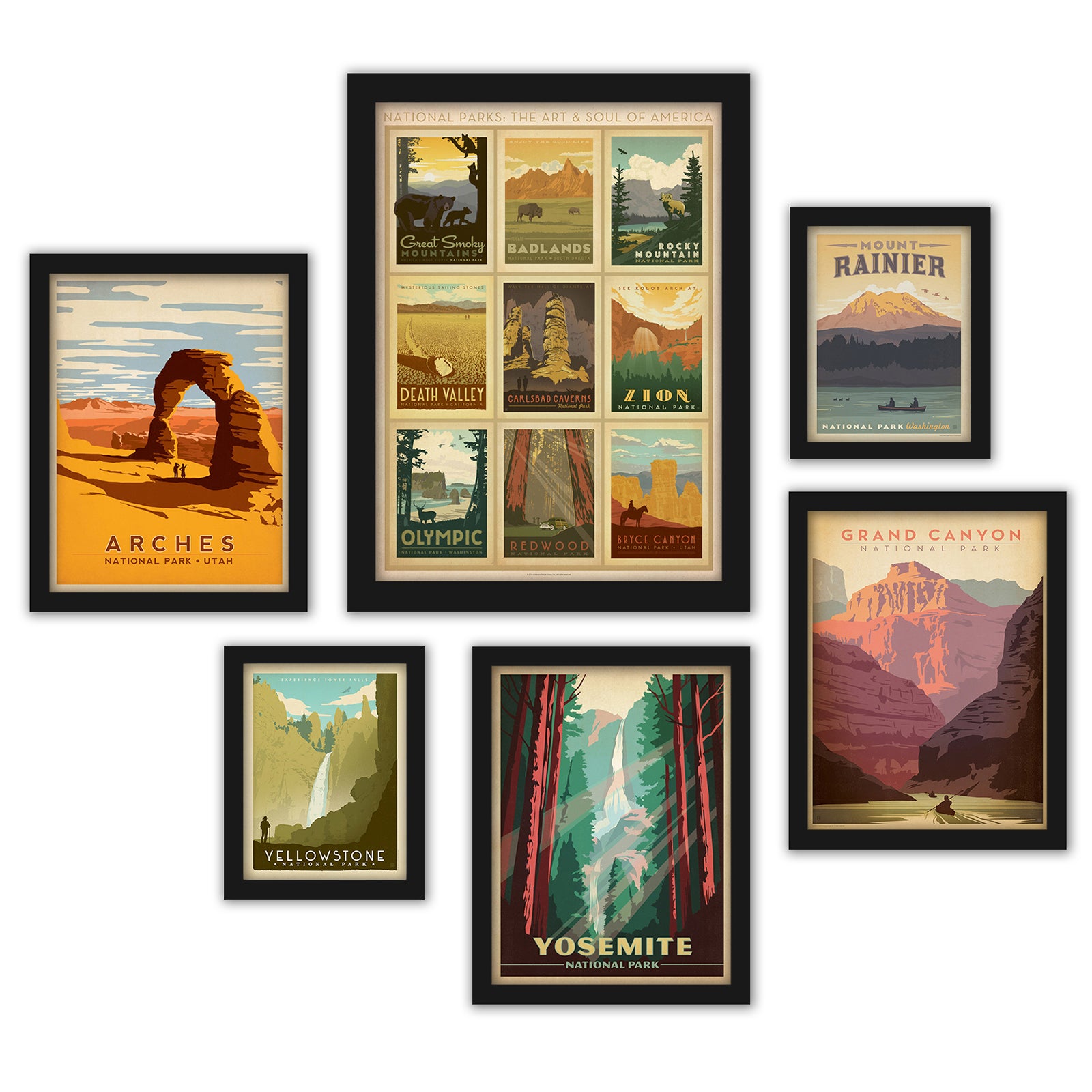 U.S. National Parks by Anderson Design Group Framed Art Set - Art Set - Americanflat