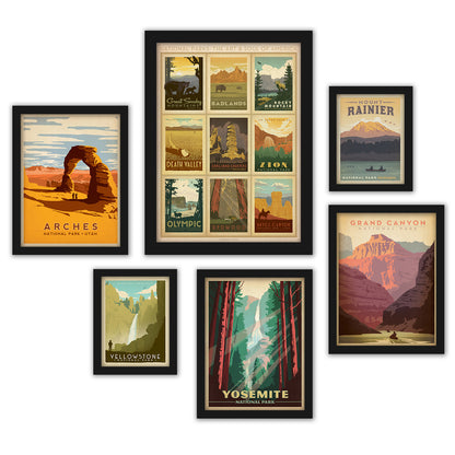 U.S. National Parks by Anderson Design Group Framed Art Set - Art Set - Americanflat