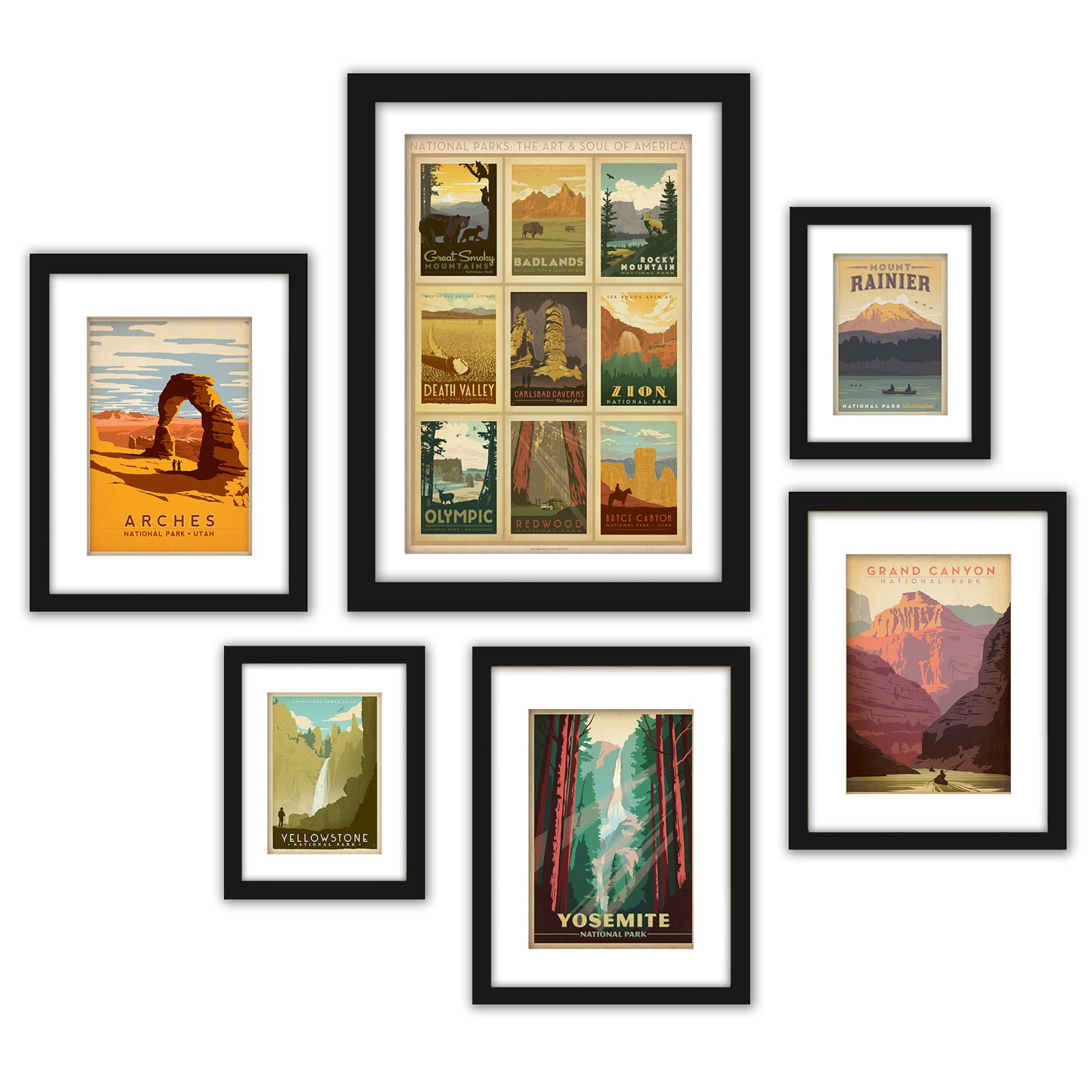 U.S. National Parks - 6 Piece Framed Gallery Wall Set - Americanflat