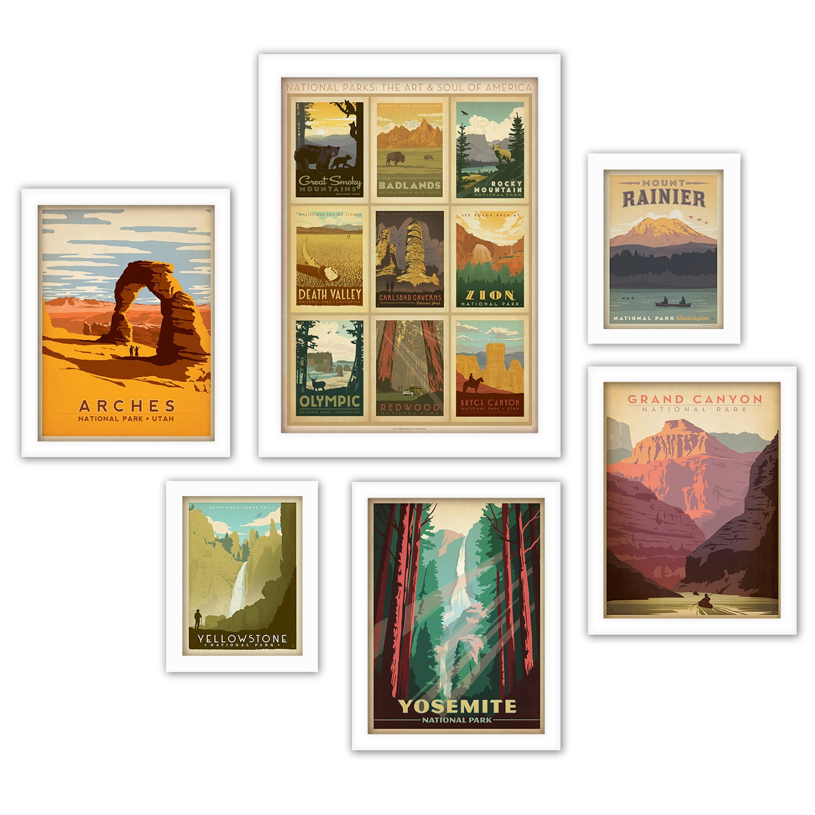 U.S. National Parks by Anderson Design Group Framed Art Set - Art Set - Americanflat