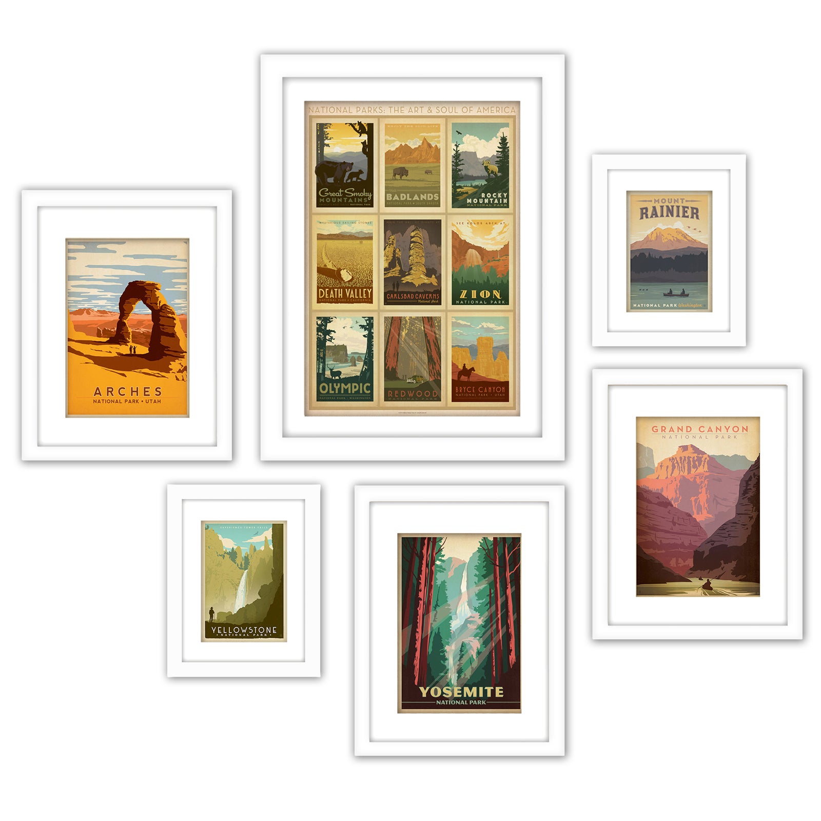 U.S. National Parks - 6 Piece Framed Gallery Wall Set - Americanflat