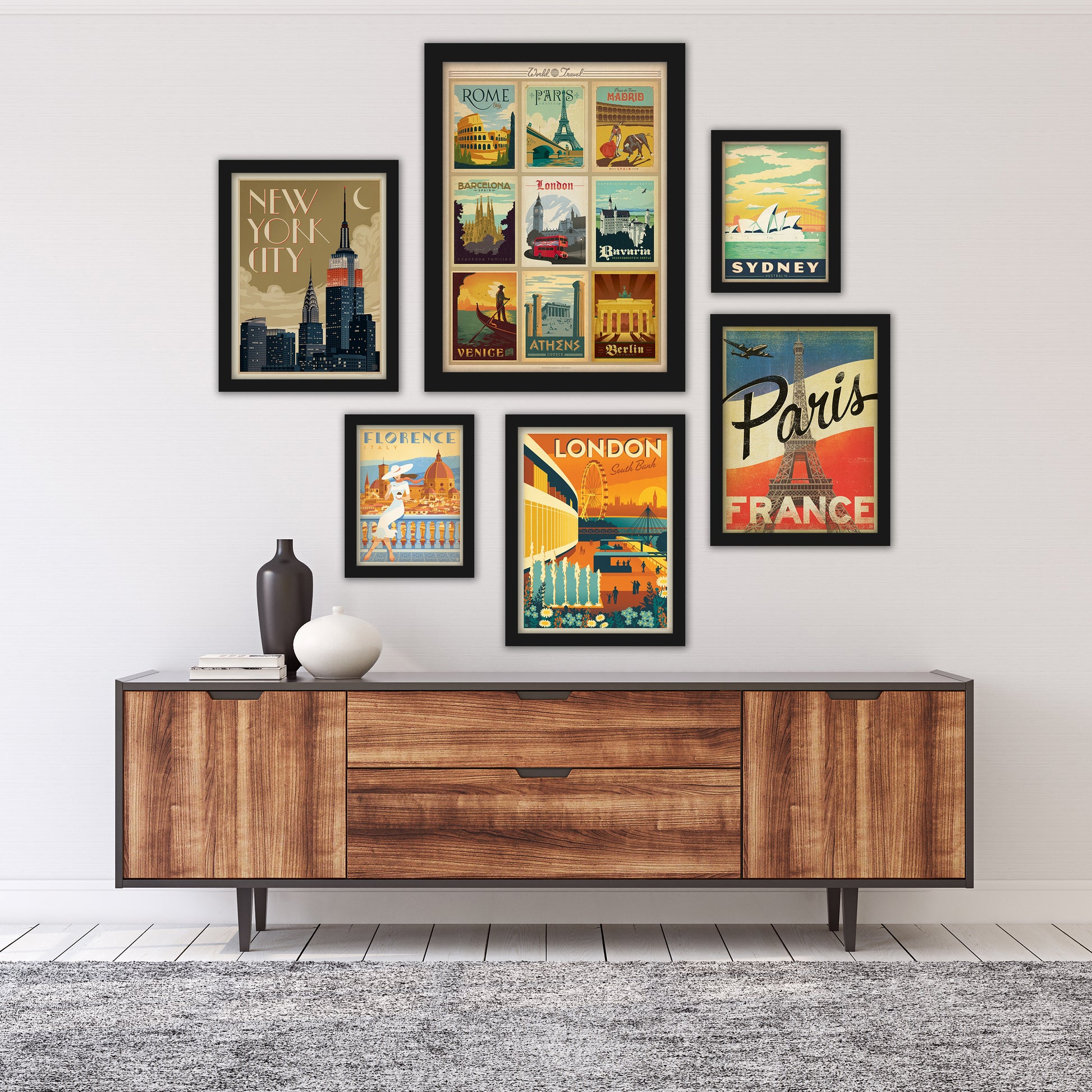 World Cities by Anderson Design Group Framed Art Set - Art Set - Americanflat