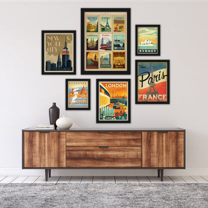 World Cities by Anderson Design Group Framed Art Set - Art Set - Americanflat