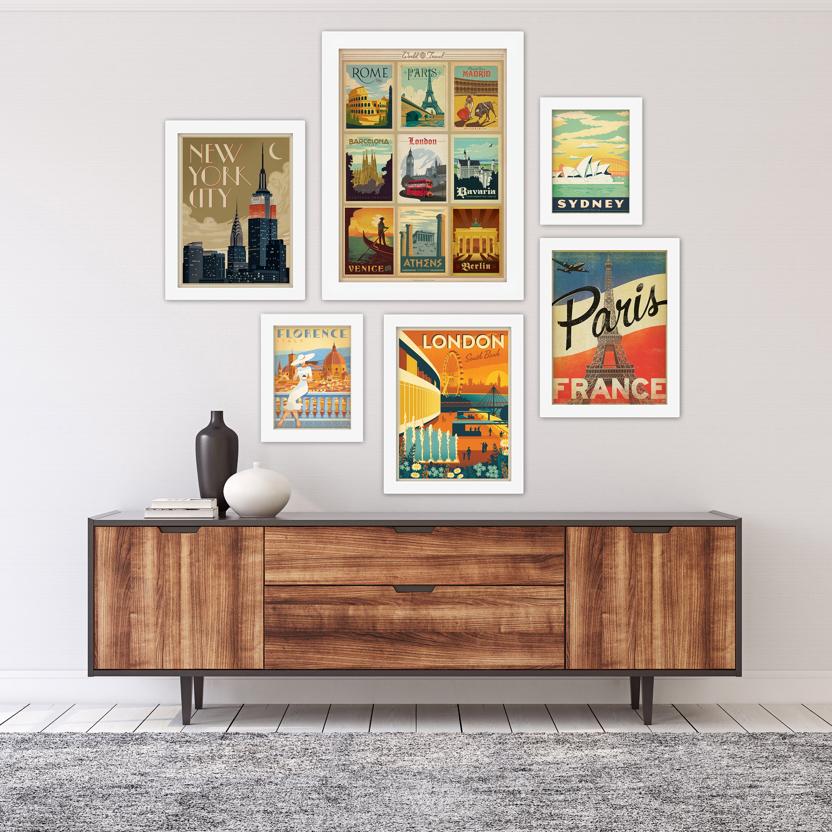 World Cities by Anderson Design Group Framed Art Set - Art Set - Americanflat