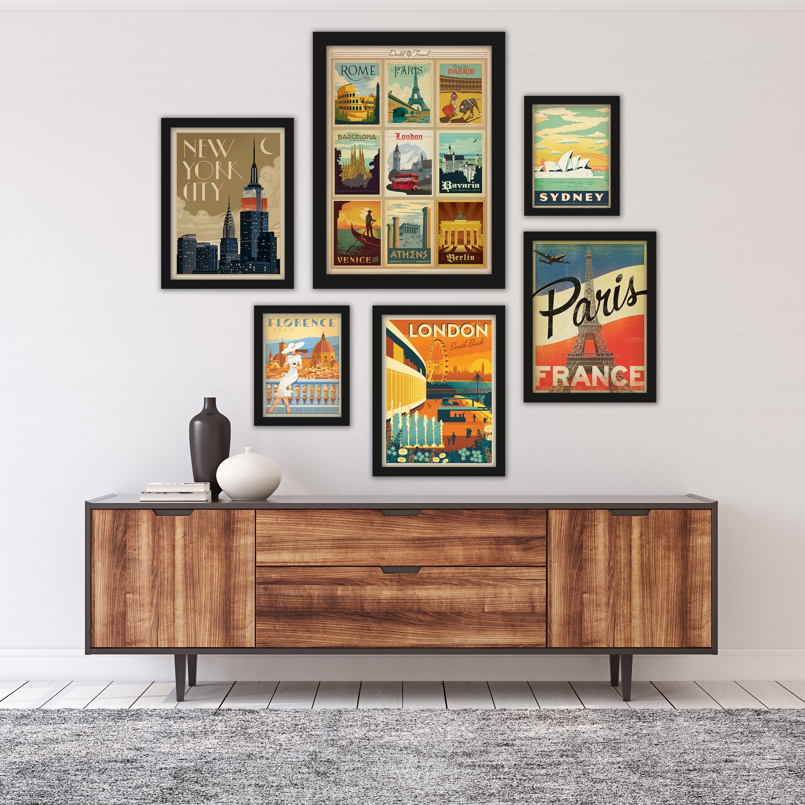 World Cities by Anderson Design Group Framed Art Set - Art Set - Americanflat