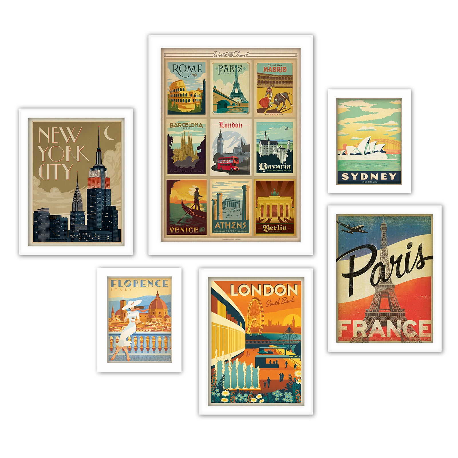 World Cities by Anderson Design Group Framed Art Set - Art Set - Americanflat