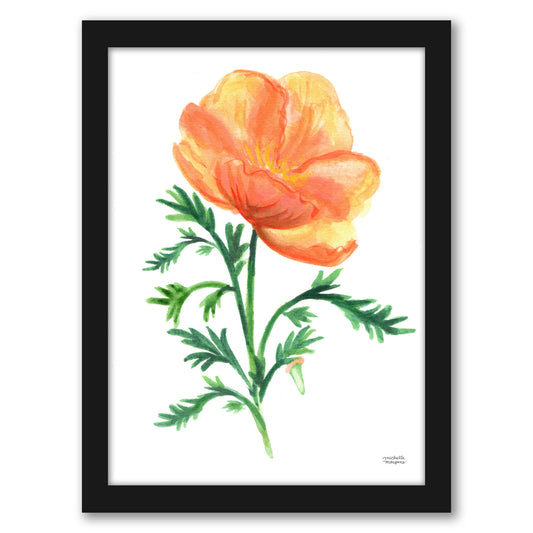 California Golden Poppy Watercolor by Michelle Mospens - Canvas, Poster or Framed Print