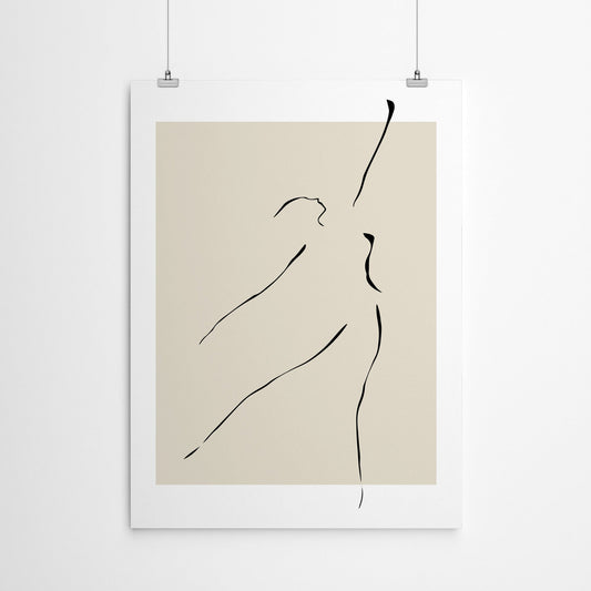 Ballerina Line Art by Thomas Succes - Canvas, Poster or Framed Print