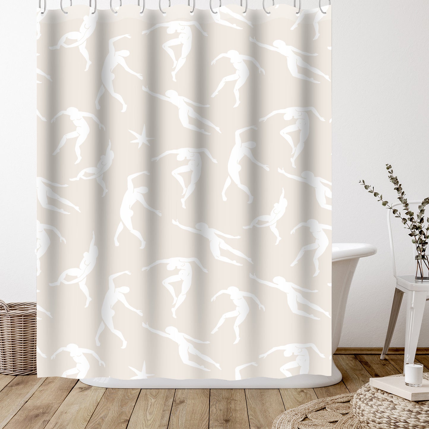 Beige Matisse Cut Outs 002 by Thomas Succes - Shower Curtain