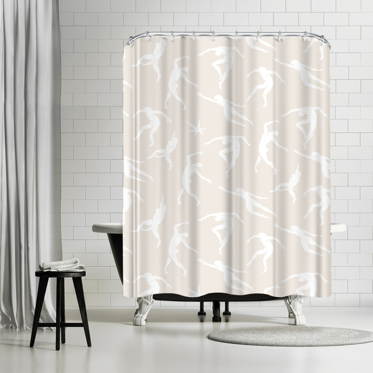 Beige Matisse Cut Outs 002 by Thomas Succes - Shower Curtain, Shower Curtain, 74" X 71"