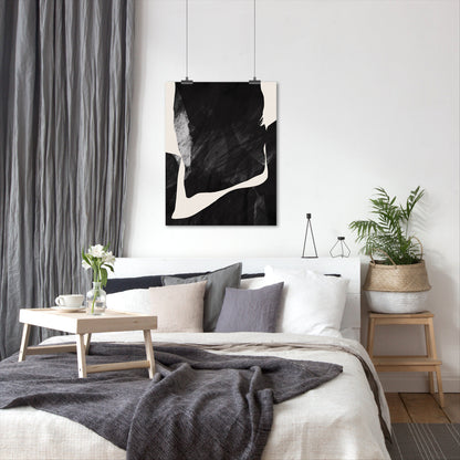 Black And Beige Abstract Shapes by Thomas Succes - Prints