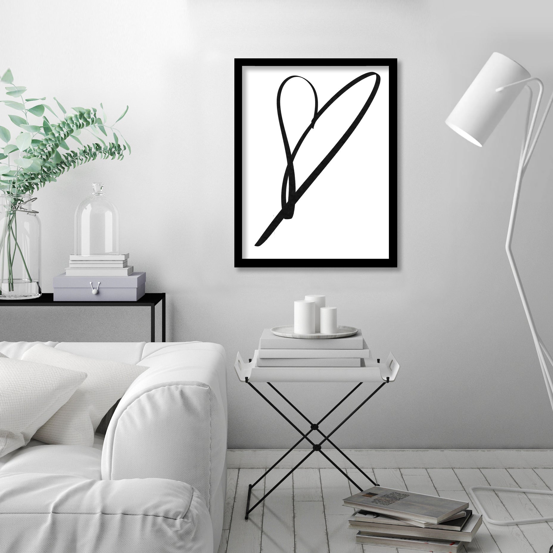 Heart Minimal Line Art by Thomas Succes - Canvas, Poster or Framed Print