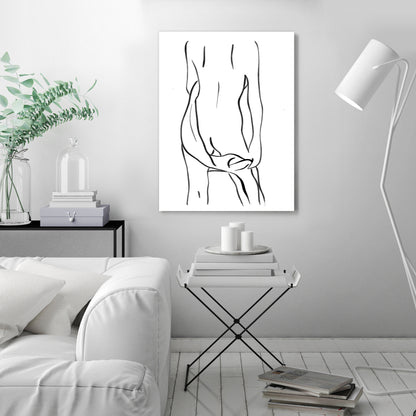 Nude Woman Line Art 003 by Thomas Succes - Canvas, Poster or Framed Print