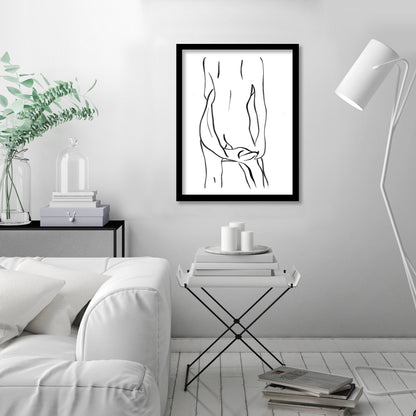 Nude Woman Line Art 003 by Thomas Succes - Canvas, Poster or Framed Print