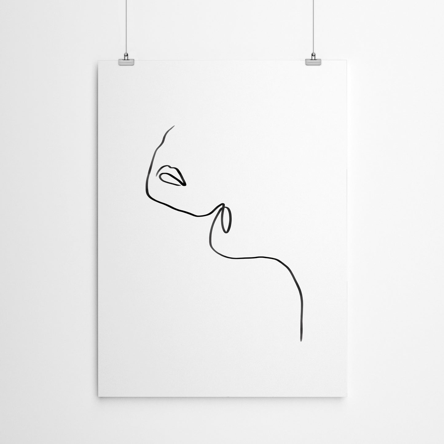 Woman Line Art 001 by Thomas Succes - Canvas, Poster or Framed Print