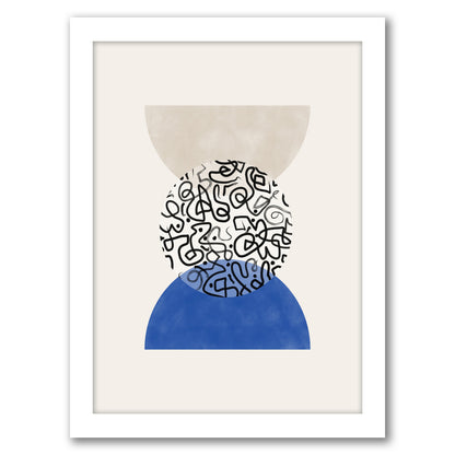 Blue Beige Mid Century Shapes 1 by The Print Republic - Canvas, Poster or Framed Print
