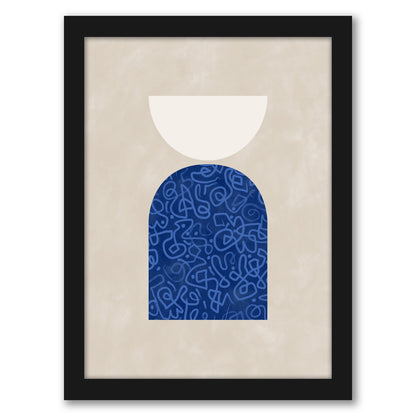 Blue Beige Mid Century Shapes 2 by The Print Republic - Canvas, Poster or Framed Print